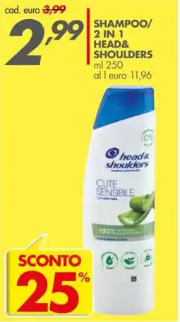 Italmark Shampoo/ 2 in 1 HEAD& SHOULDERS offerta
