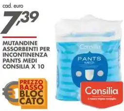 Italmark Mutandine assorbenti per incontinenza pants medi CONSILIA X 10 offerta