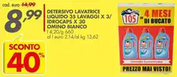 Italmark Detersivo lavatrice liquido 35 lavaggi x 3/ idrocaps x 30 OMINO BIANCO offerta