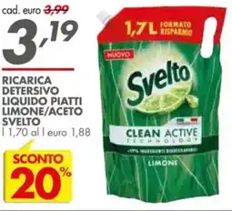 Italmark Ricarica detersivo liquido piatti limone/aceto SVELTO offerta