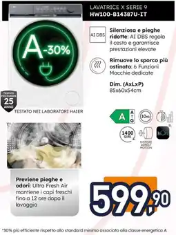 Unieuro Haier LAVATRICE X SERIE 9 HW100-B14387U-IT offerta