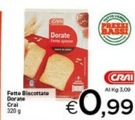 Crai Fette biscottate offerta