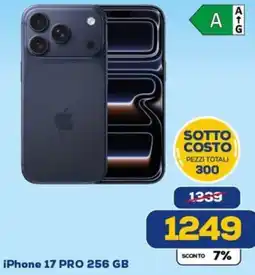 Euronics Apple iPhone 17 PRO 256 GB offerta