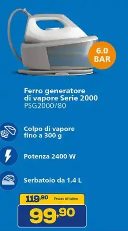 Euronics Ferro generatore di vapore Serie 2000 PSG2000/80 offerta