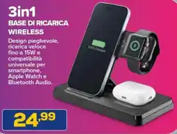 Euronics Cellularline 3in1 Base di ricarica wireless offerta