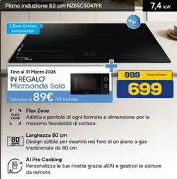 Euronics SAMSUNG Piano induzione 80 cm NZ85C5047FK offerta