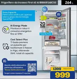 Euronics SAMSUNG Frigorifero da incasso First 60 AI BRB80F26BCS0 offerta
