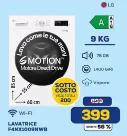 Euronics LG LAVATRICE F4NX1009NWB offerta