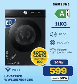 Euronics SAMSUNG LAVATRICE WW11DB7B94GBU offerta