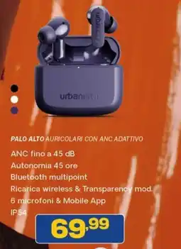 Euronics Urbanista palo alto auricolari con anc adattivo offerta