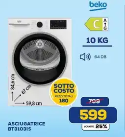 Euronics beko ASCIUGATRICE BT31031S offerta