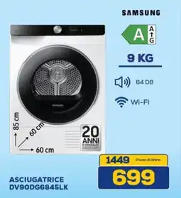 Euronics SAMSUNG ASCIUGATRICE DV90DG6845LK offerta