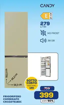 Euronics CANDY FRIGORIFERO COMBINATO CNCQ2T518EC offerta