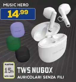 Euronics Music hero TWS nubox auricolari senza fili offerta
