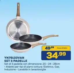 Euronics Tognana YN79133VAN SET 3 PADELLE offerta