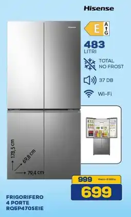 Euronics Hisense FRIGORIFERO 4 PORTE RQ5P470SEIE offerta