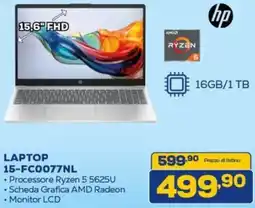 Euronics hp LAPTOP 15-FC0077NL offerta