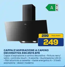 Euronics CAPPA D'ASPIRAZIONE A CAMINO DECORATIVA 330.0572.976 offerta