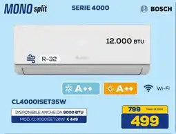 Euronics BOSCH MONO split SERIE 4000 CL4000ISET35W offerta