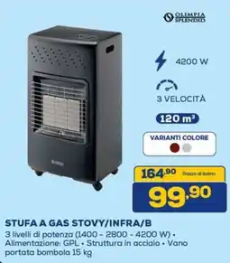 Euronics OLIMPIA SPLENDID STUFA A GAS STOVY/INFRA/B offerta