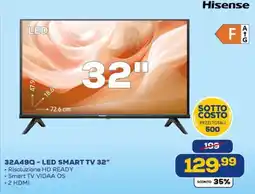 Euronics Hisense 32A49Q - LED SMART TV 32" offerta