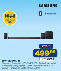 Euronics Samsung Soundbar HW-Q930F/ZF offerta