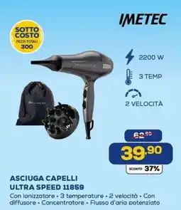Euronics IMETEC Asciuga capelli ultra speed 11859 offerta