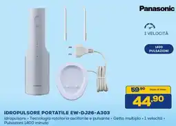 Euronics Panasonic IDROPULSORE PORTATILE EW-DJ26-A303 offerta