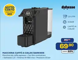 Euronics Didiesse macchina caffé a cialde darkside offerta