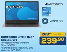Euronics Microtech COREBOOK LITE E 15.6" CBL15E/W1 offerta