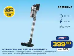 Euronics SAMSUNG SCOPA RICARICABILE JET 95 VS20R9048T3 offerta