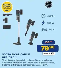 Euronics Hoover SCOPA RICARICABILE HFG10P 011 offerta