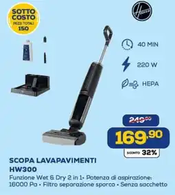 Euronics Hoover SCOPA LAVAPAVIMENTI HW300 offerta