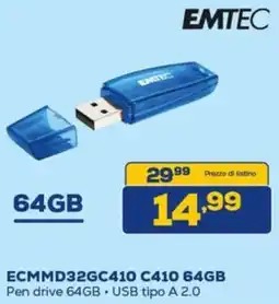 Euronics EMTEC ECMMD32GC410 C410 64GB offerta