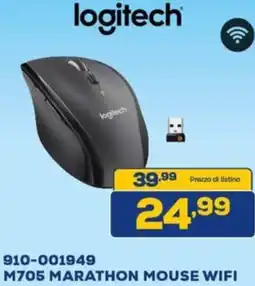 Euronics logitech 910-001949 M705 MARATHON MOUSE WIFI offerta