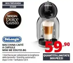 Comet DeLonghi MACCHINA CAFFÈ A CAPSULE MINI ME EDG155.BG offerta