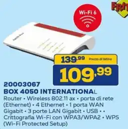 Euronics FRITZ 20003067 BOX 4050 INTERNATIONAL offerta