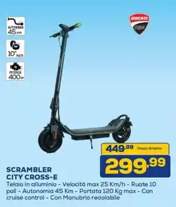 Euronics Ducati scrambler city cross-e offerta