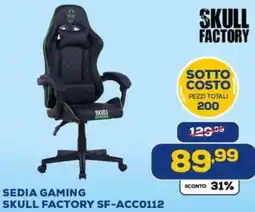 Euronics SEDIA GAMING SKULL FACTORY SF-ACC0112 offerta