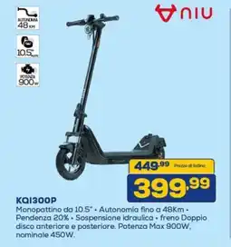 Euronics NIU KQ1300P Monopattino da 10.5" offerta