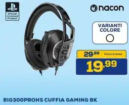 Euronics Nacon RIG300PROHS CUFFIA GAMING BK offerta