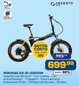 Euronics ARGENTO BIKE MINIMAX AR-BI-220009 offerta