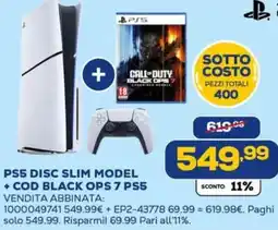 Euronics PS5 DISC SLIM MODEL + COD BLACK OPS 7 PS5 offerta
