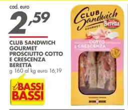 Italmark Club sandwich gourmet prosciutto cotto e crescenza BERETTA offerta