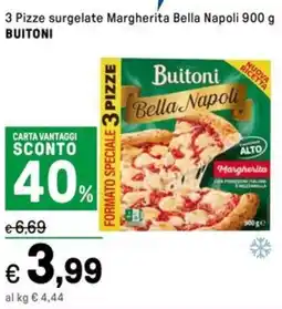 Iper La Grande 3 Pizze surgelate Margherita Bella Napoli BUITONI offerta