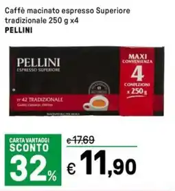 Iper La Grande Caffè macinato espresso Superiore tradizionale PELLINI offerta