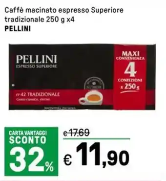 Caffè macinato espresso Superiore tradizionale PELLINI