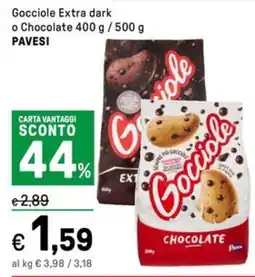 Iper La Grande Gocciole Extra dark o Chocolate PAVESI offerta