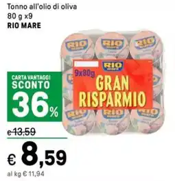 Iper La Grande Tonno all'olio di oliva RIO MARE offerta