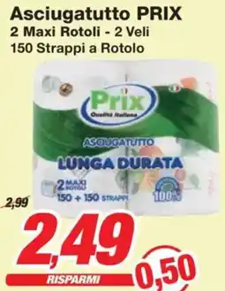 Prix Quality Asciugatutto PRIX 2 Maxi Rotoli - 2 Veli offerta